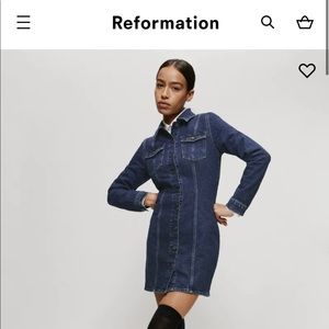 Reformation Newman Denim Mini Dress size 12 NWT